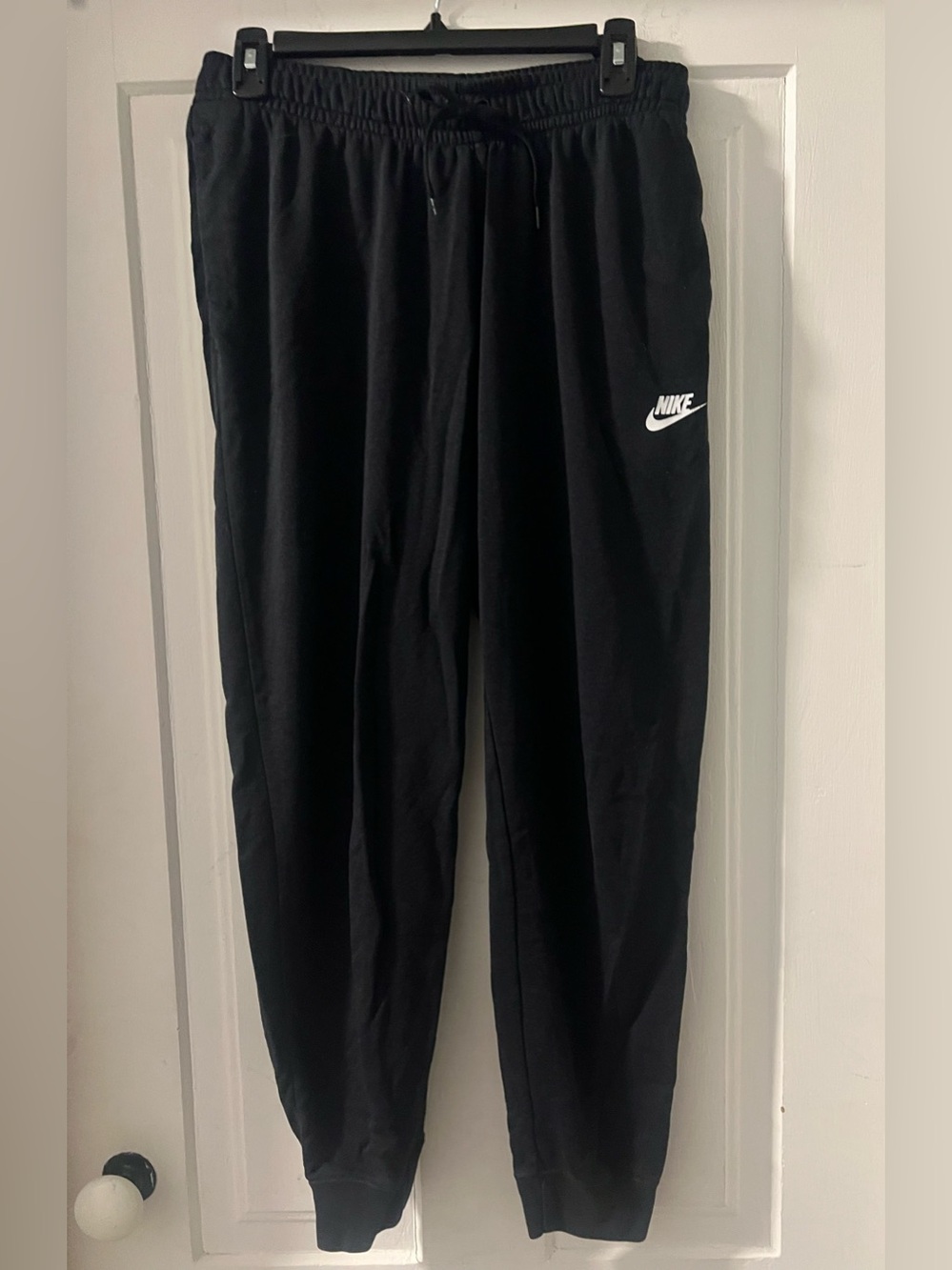 Nike Black Joggers with White Swoosh Logo